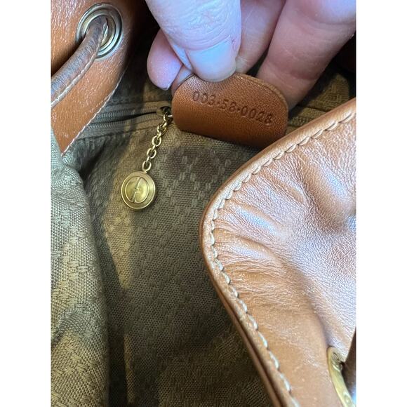 Vintage Authenticated Gucci Leather Bucket Style Backpack Carmel Brown - Picture 15 of 16